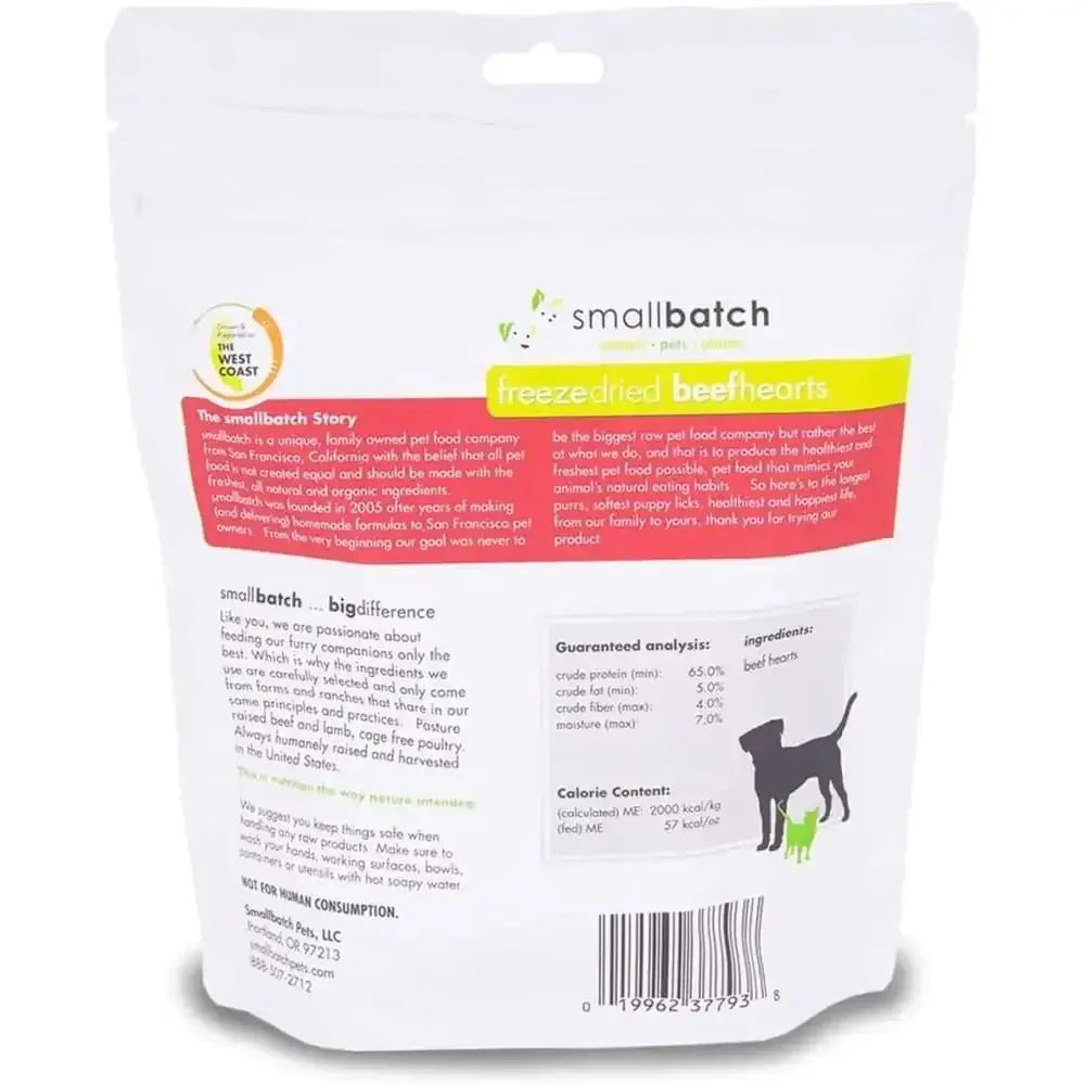 Smallbatch Pets Premium Freeze - Dried Beef Heart Treats for Dogs and Cats, 3.5 oz - Talis Us