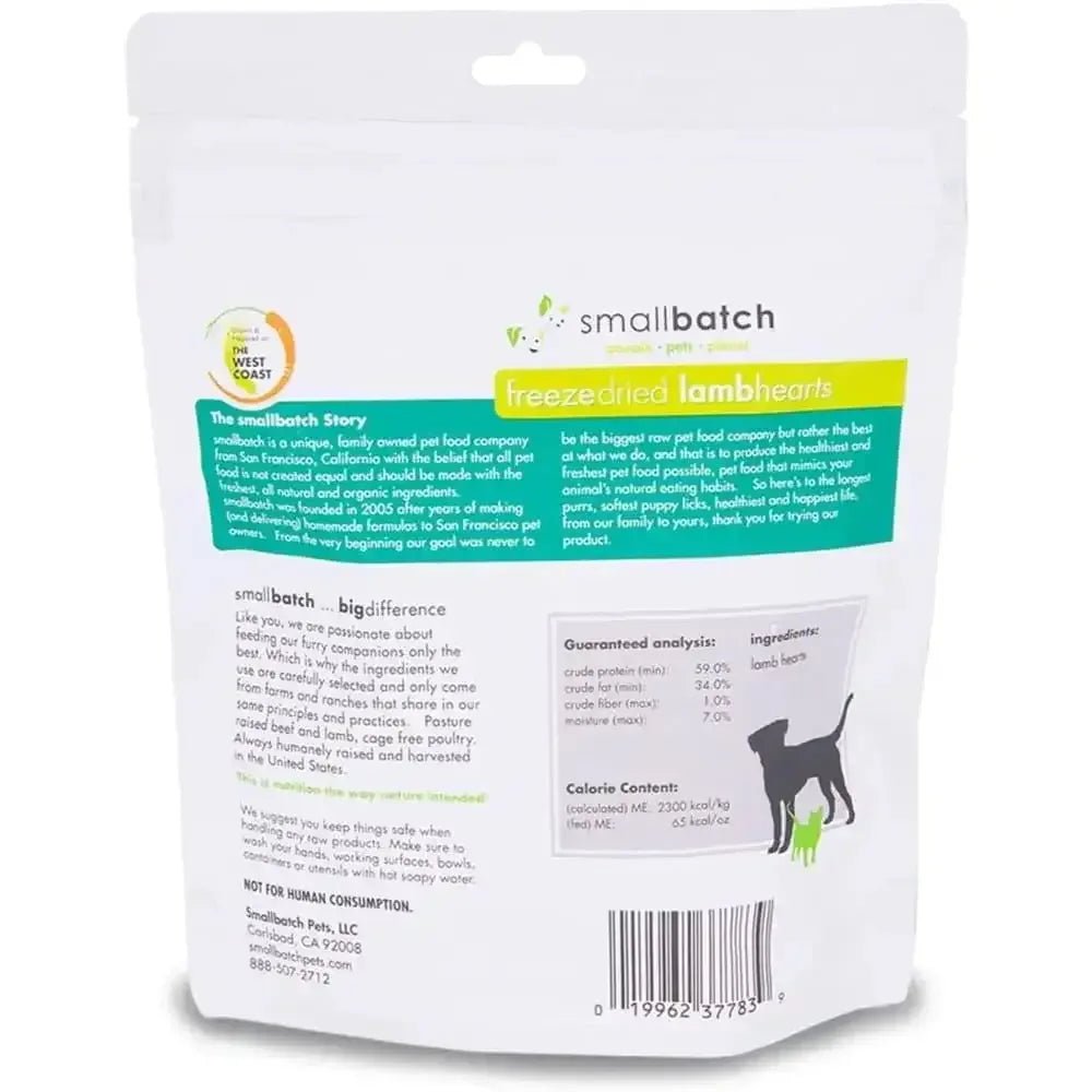 Smallbatch Pets Premium Freeze - Dried Lamb Heart Treats for Dogs and Cats, 3.5 oz - Talis Us