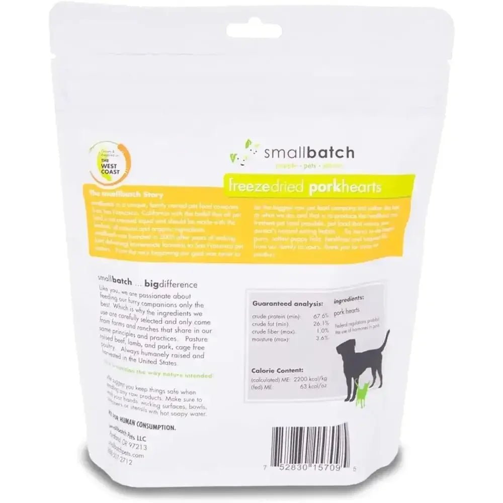 Smallbatch Pets Premium Freeze - Dried Pork Heart Treats for Dogs and Cats, 3.5 oz - Talis Us