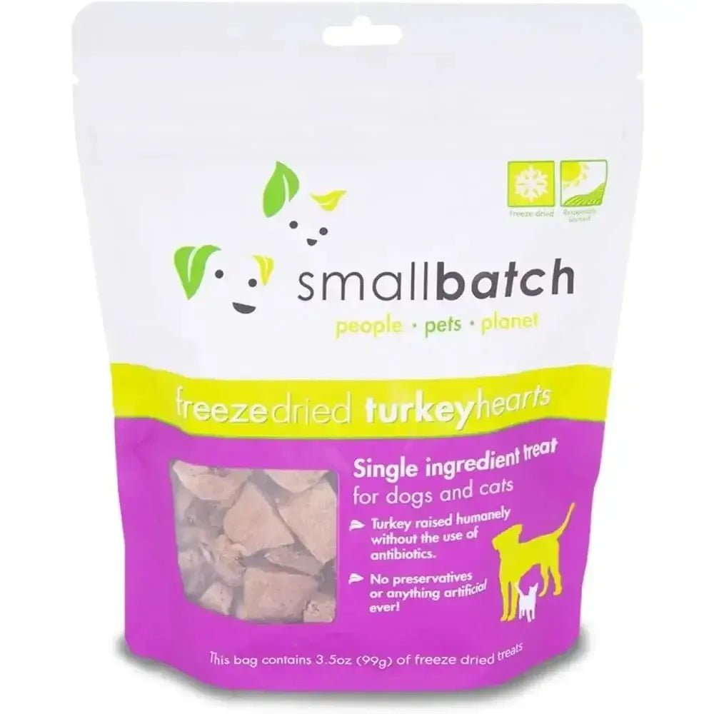 Smallbatch Pets Premium Freeze - Dried Turkey Heart Treats for Dogs and Cats, 3.5 oz - Talis Us