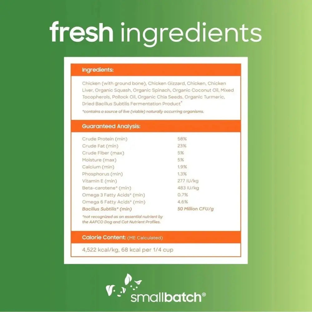 Smallbatch Super Booster Chicken SmallBites Freeze - Dried Dog & Cat Meal Topper & Treats 18oz - Talis Us