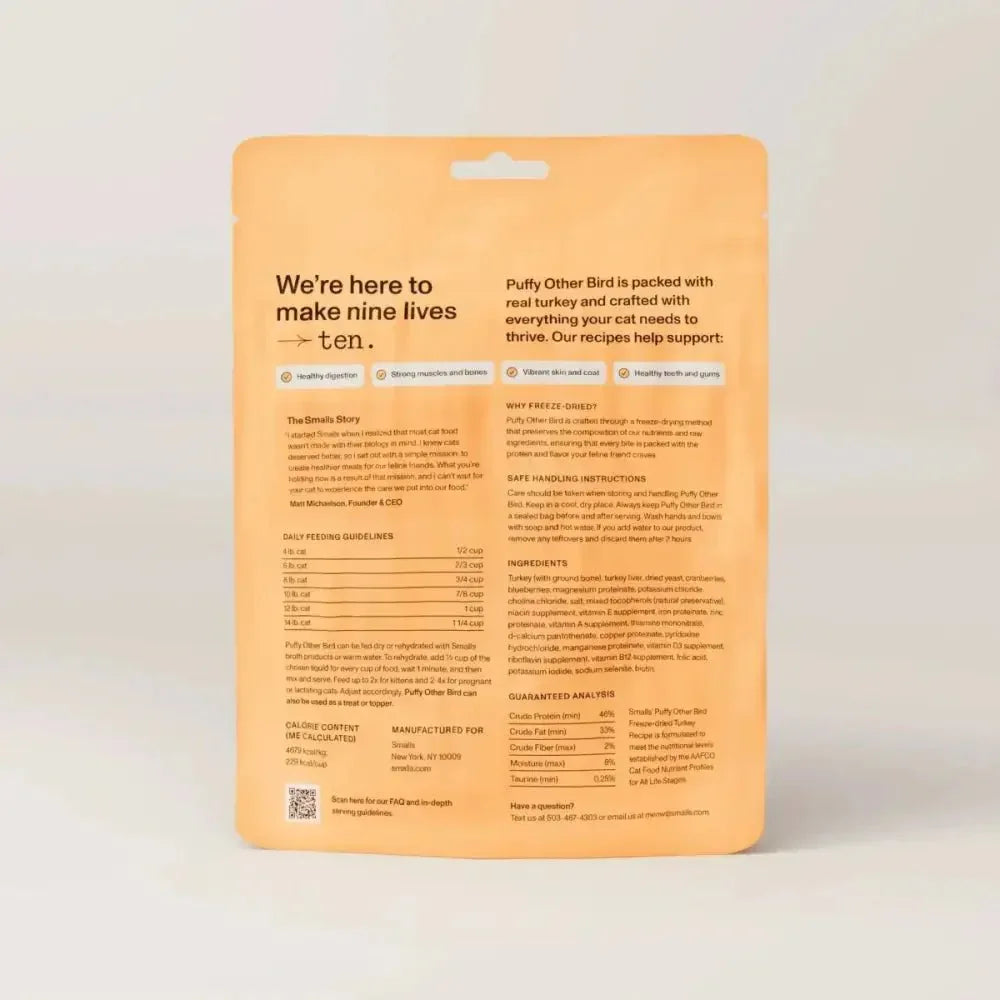 Smalls Puffy Other Bird Turkey Recipe Freeze - Dried Cat Food - Talis Us