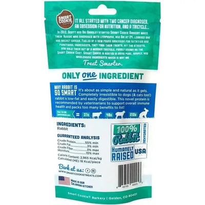 Smart Cookie Rabbit Jerky Strips - All - Natural Grain - Free Treats for Dogs & Cats 3oz - Talis Us