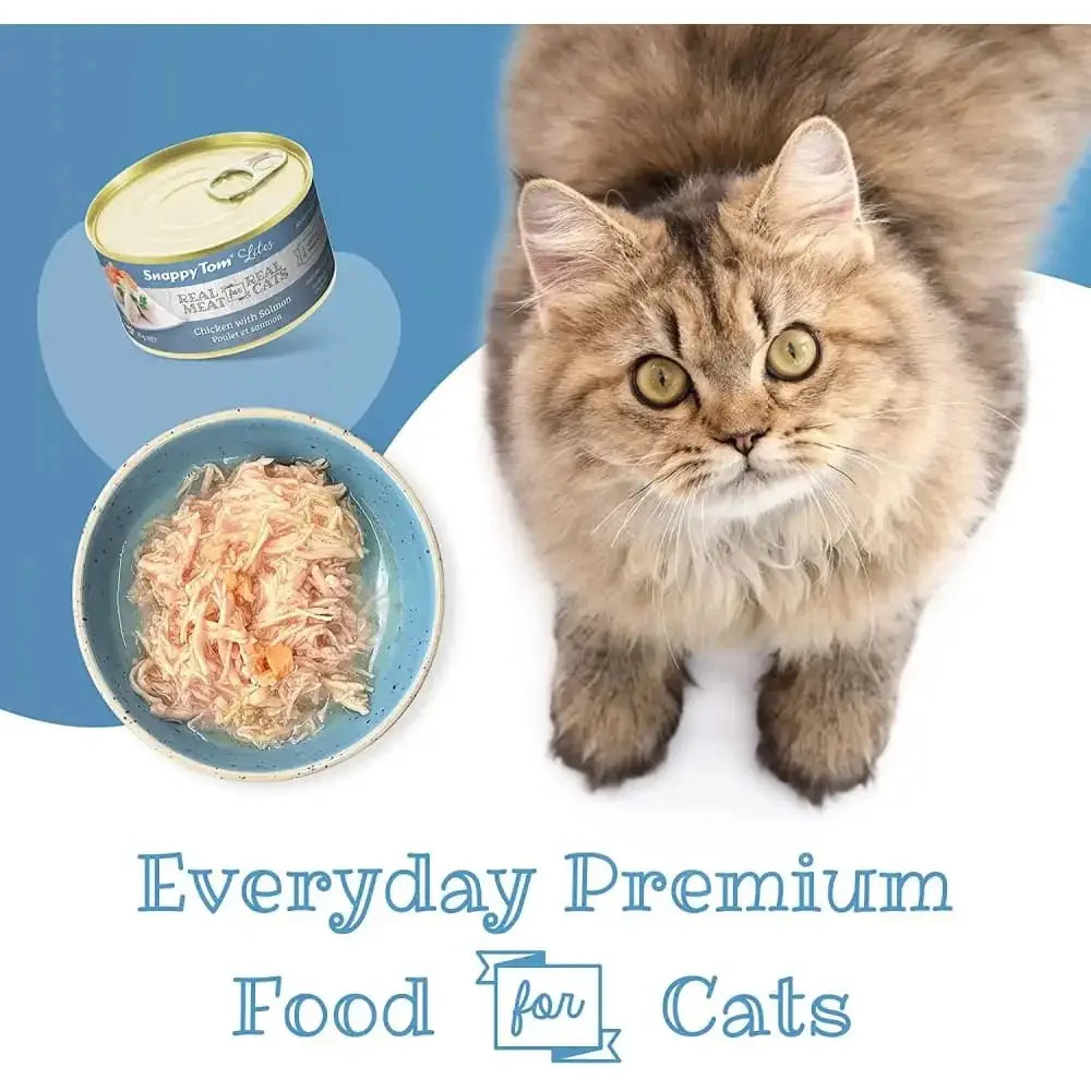 Snappy Tom Lites Chicken with Salmon Canned Cat Food 24/3oz Snappy Tom