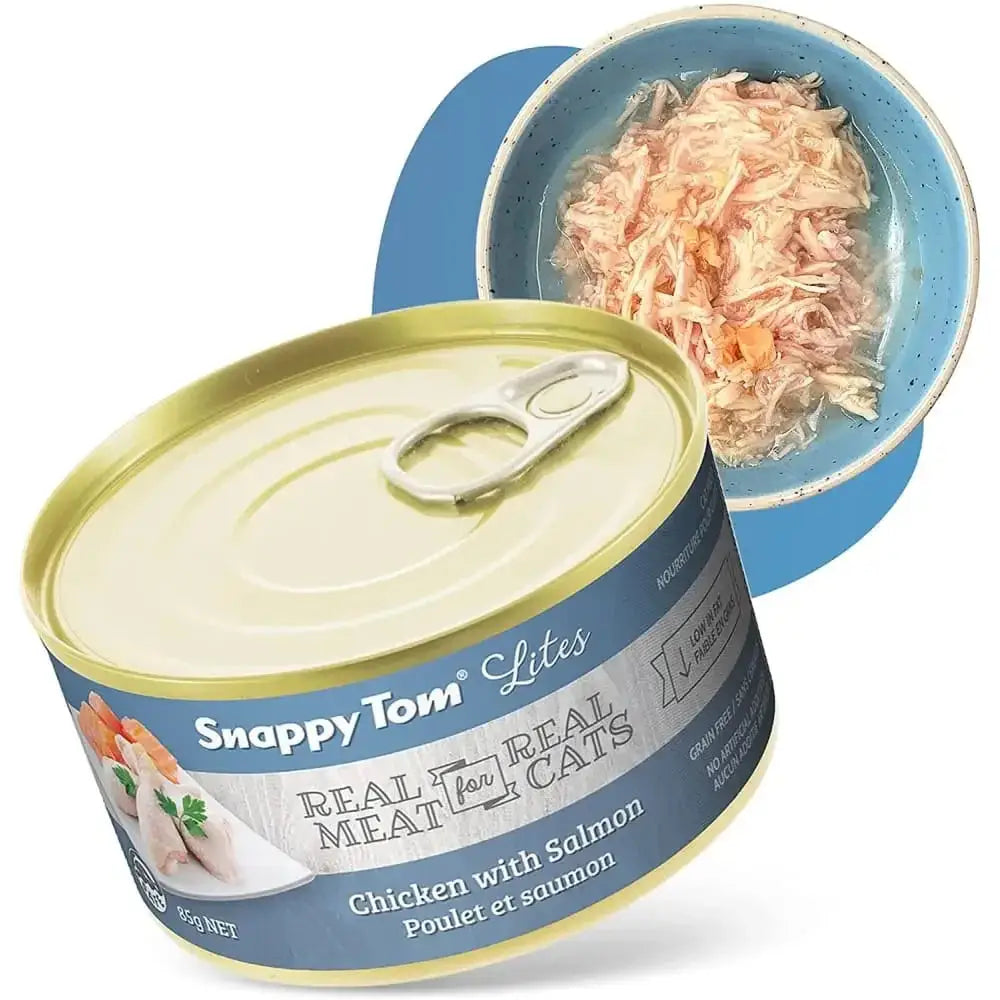 Snappy Tom Lites Chicken with Salmon Canned Cat Food 24/3oz Snappy Tom