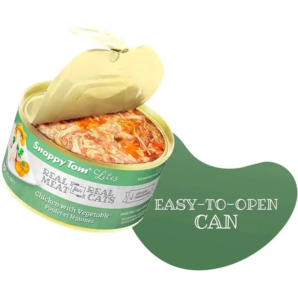 Snappy Tom Lites Chicken with Vegetables Canned Cat Food 24/3oz Snappy Tom