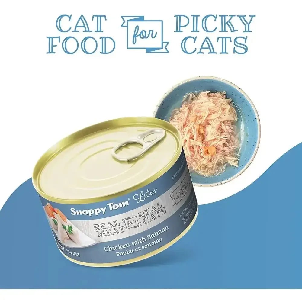 Snappy Tom Lites Chicken with Salmon Canned Cat Food 24/3oz - Talis Us