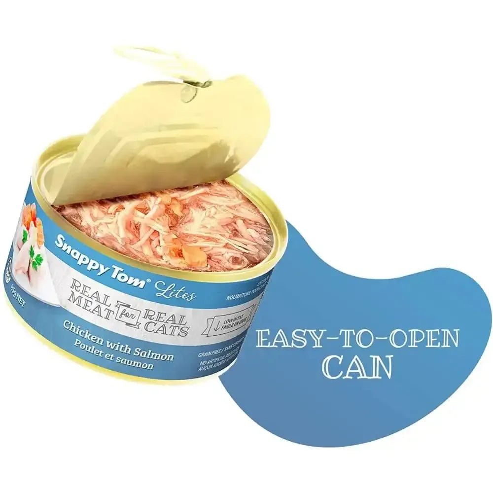 Snappy Tom Lites Chicken with Salmon Canned Cat Food 24/3oz - Talis Us