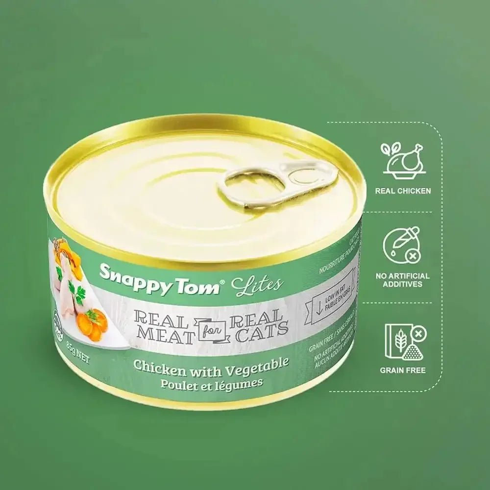 Snappy Tom Lites Chicken with Vegetables Canned Cat Food 24/3oz - Talis Us