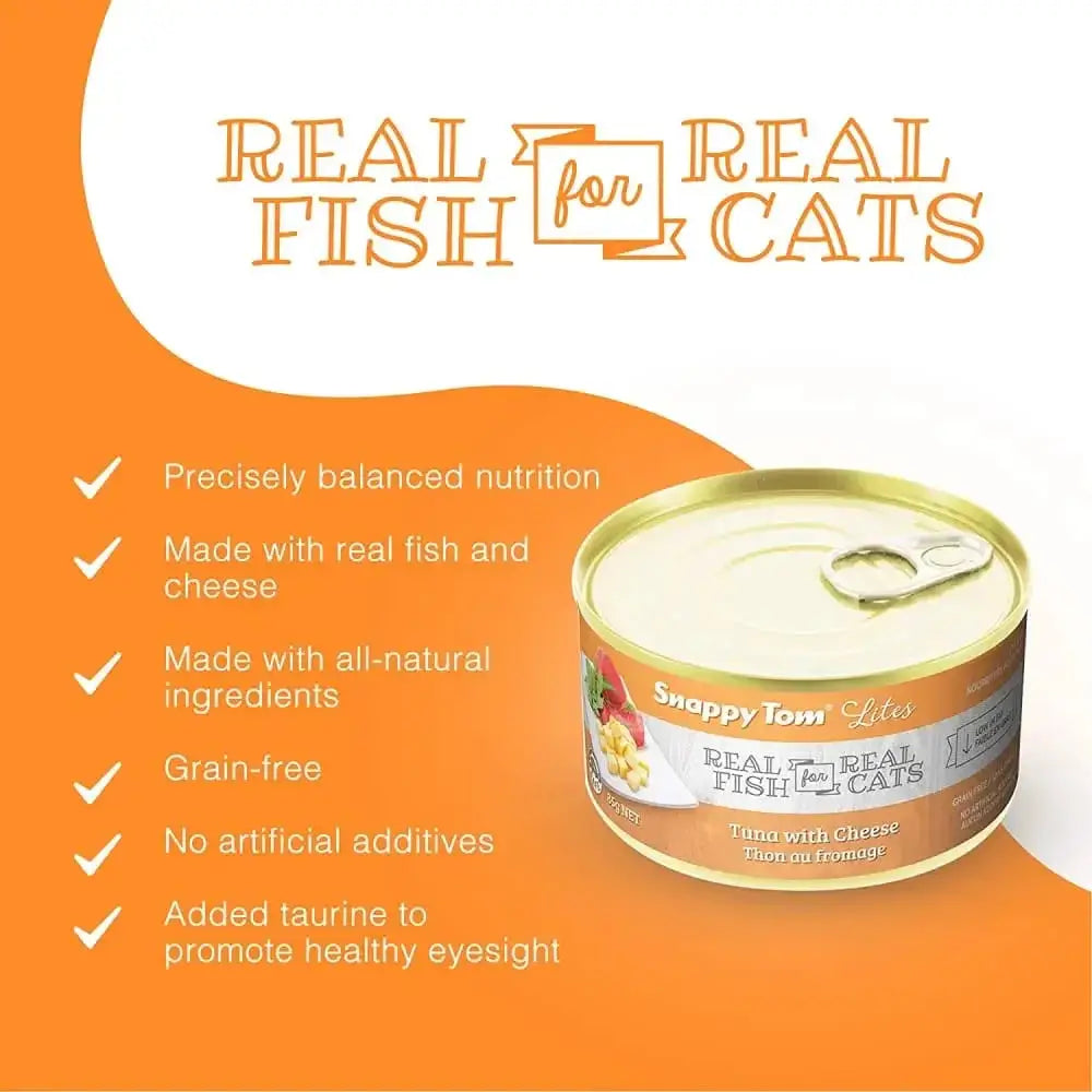 Snappy Tom Lites Tuna with Cheese Canned Cat Food Snappy Tom