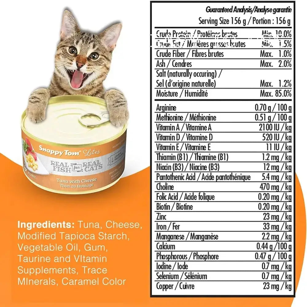 Snappy Tom Lites Tuna with Cheese Canned Cat Food Snappy Tom