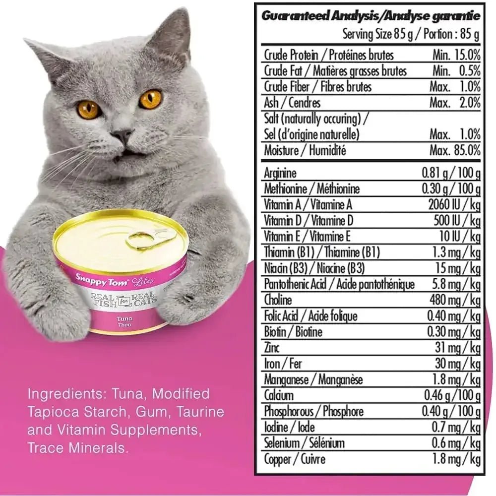 Snappy Tom Lites Tuna Flavor Canned Cat Food 24/3oz - Talis Us
