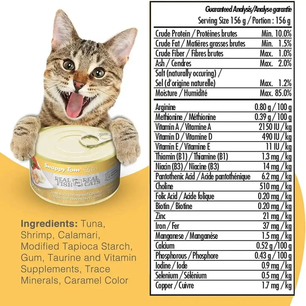 Snappy Tom Lites Tuna with Shrimp & Calamari Canned Cat Food Snappy Tom