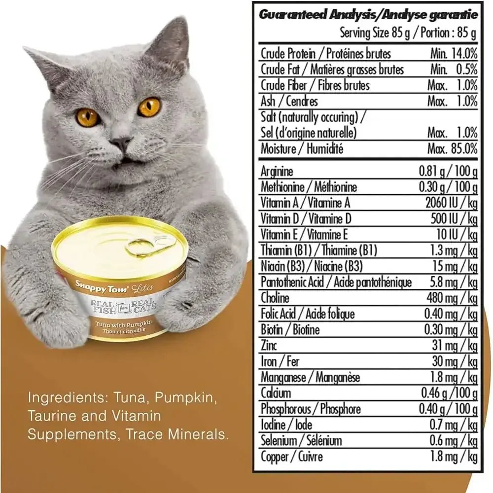 Snappy Tom Lites Tuna with Pumpkin Canned Cat Food - Talis Us