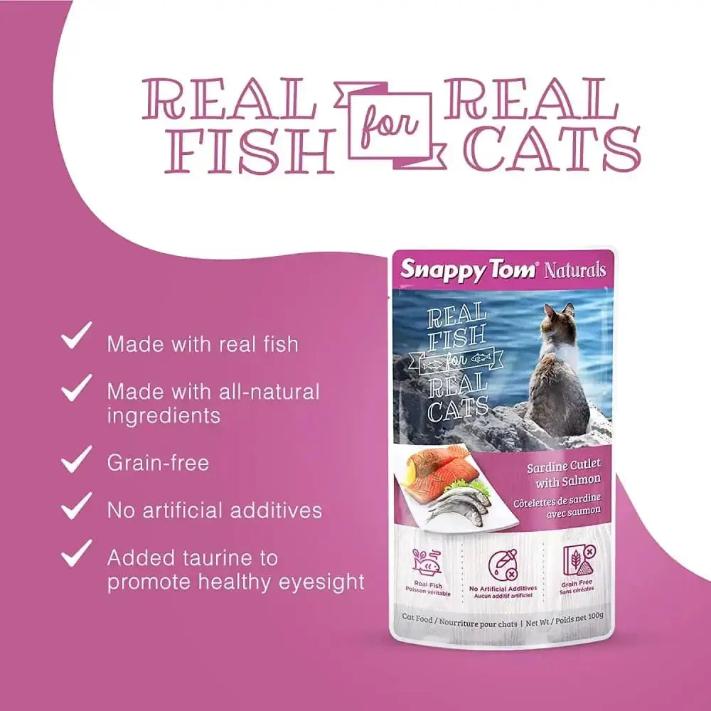 Snappy Tom Naturals Sardine Cutlet with Salmon Wet Cat Food Snappy Tom