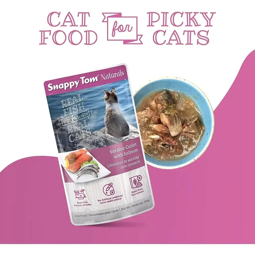 Snappy Tom Naturals Sardine Cutlet with Salmon Wet Cat Food Snappy Tom