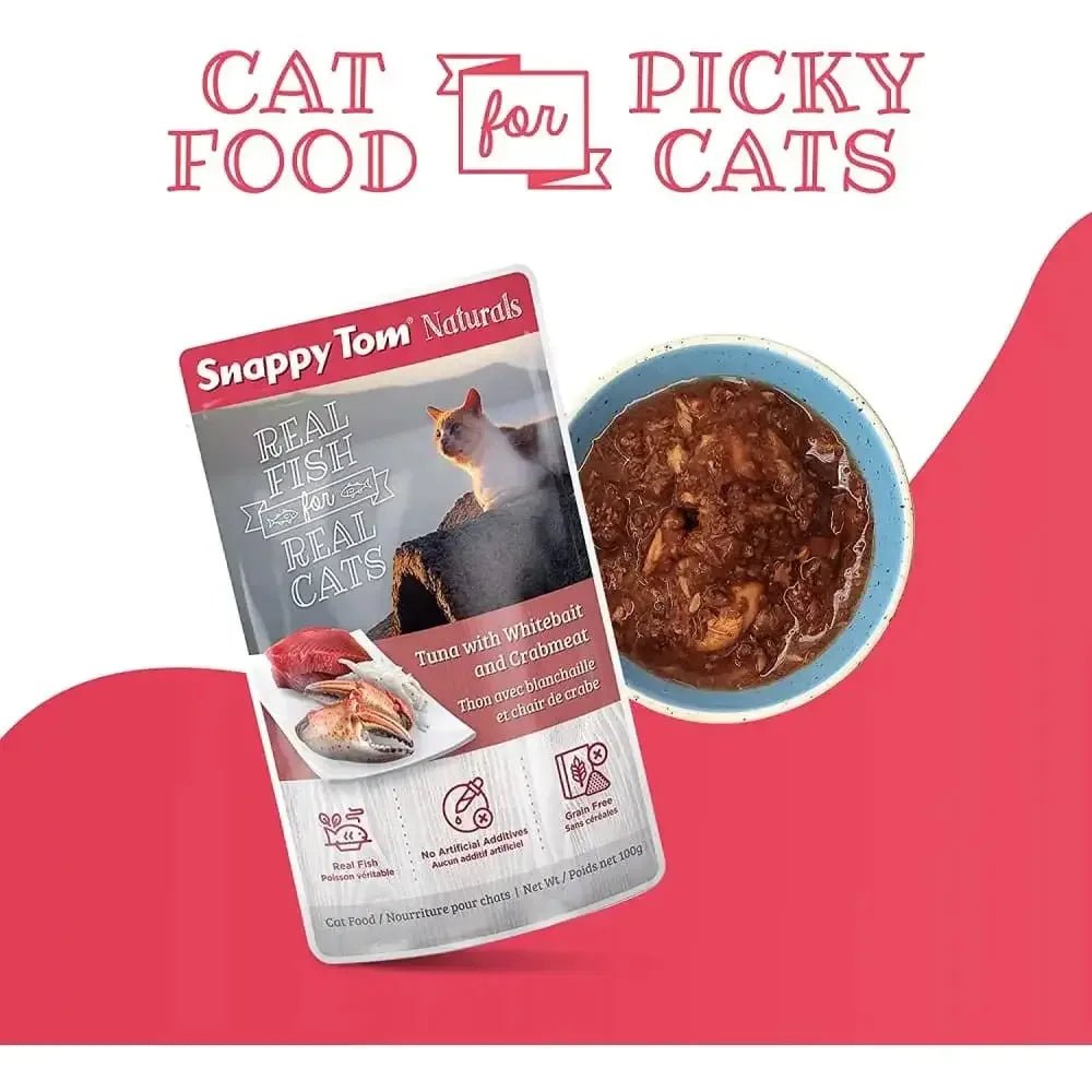 Snappy Tom Naturals Tuna with Whitebait & Crabmeat Wet Cat Food 12/3.5oz - Talis Us