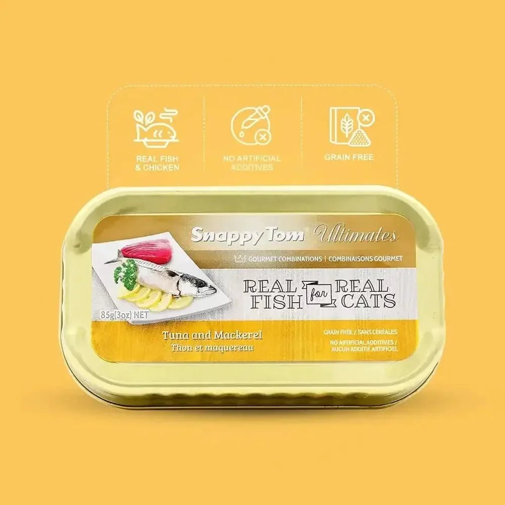 Snappy Tom Ultimates Fresh Tuna and Mackerel Canned Cat Food 12/3oz - Talis Us