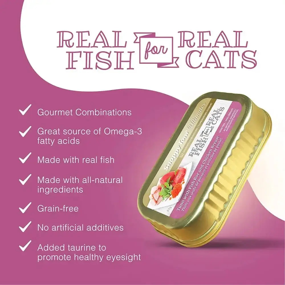 Snappy Tom Ultimates Fresh Tuna with Fish Roe and Chicken Breast Canned Cat Food 12/3oz Snappy Tom