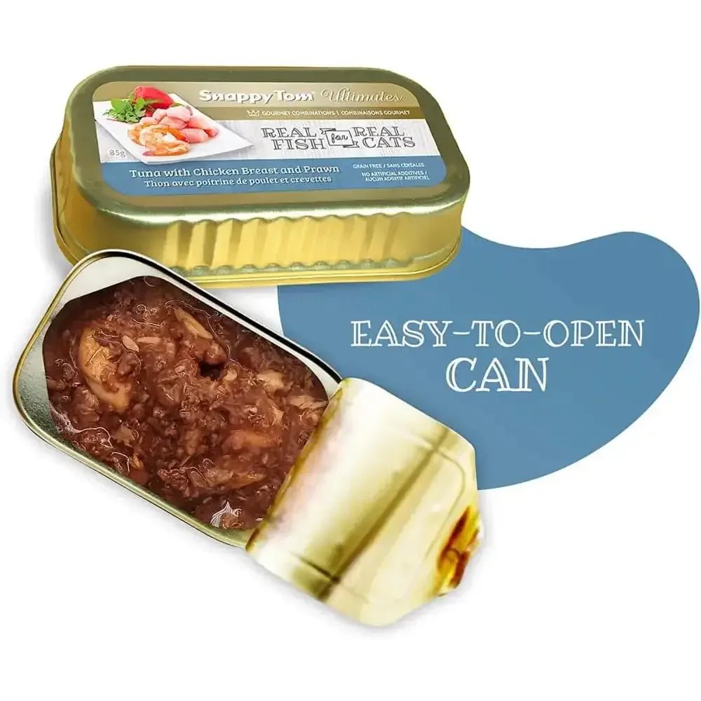Snappy Tom Ultimates Fresh Tuna with Chicken Breast and Prawn Canned Cat Food 12/3oz - Talis Us