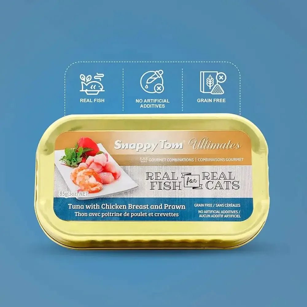 Snappy Tom Ultimates Fresh Tuna with Chicken Breast and Prawn Canned Cat Food 12/3oz - Talis Us