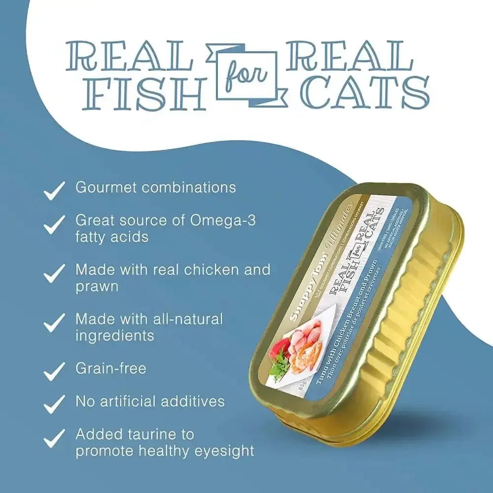 Snappy Tom Ultimates Fresh Tuna with Chicken Breast and Prawn Canned Cat Food 12/3oz - Talis Us