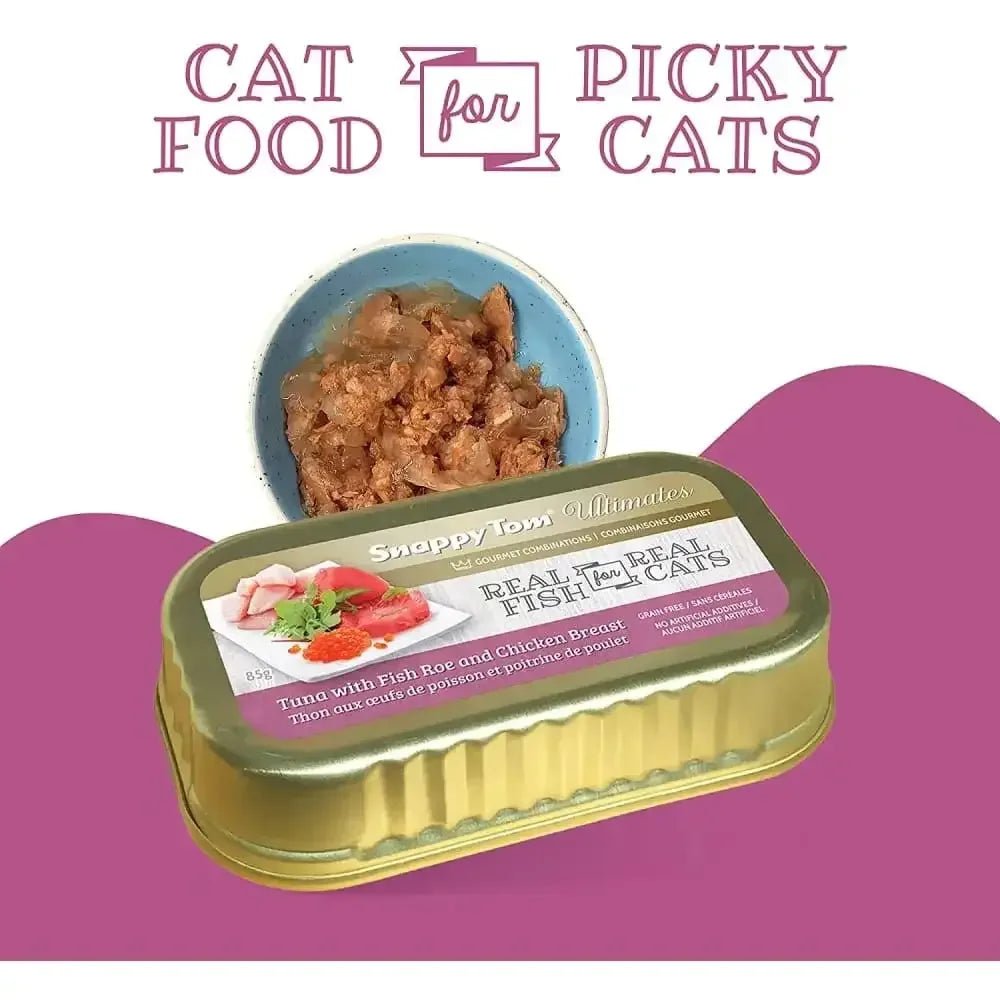 Snappy Tom Ultimates Fresh Tuna with Fish Roe and Chicken Breast Canned Cat Food 12/3oz - Talis Us