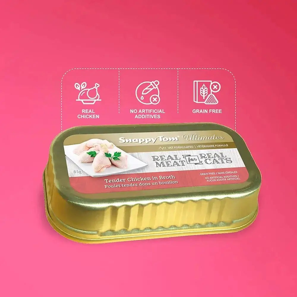Snappy Tom Ultimates Tender Chicken in Broth Canned Cat Food Snappy Tom