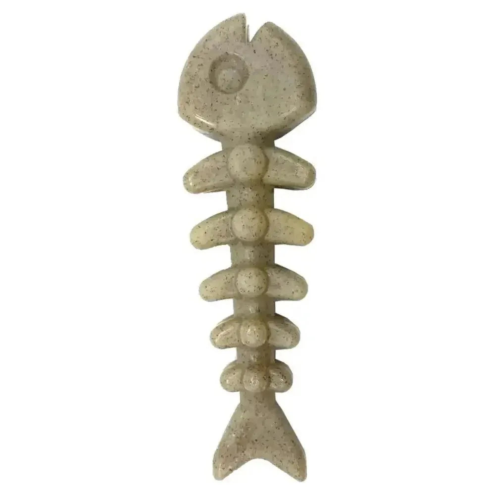 SodaPup Nylon Fish Bone Interactive Dog Chew Toy Brown - Talis Us