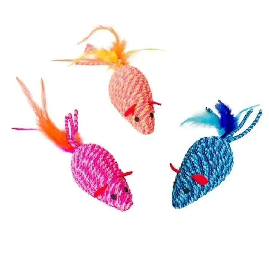 Spot Elasteeez Mouse & Feathers Cat Toy Assorted Spot CPD