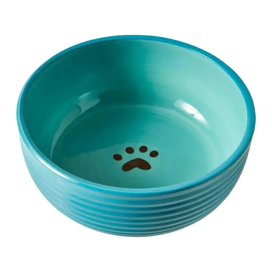 Spot Elegance Ribbed Stoneware Dog Bowl - Talis Us
