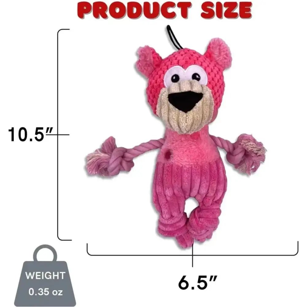 Steel Dog Polka Dot Pals Plush Dog Toy with Knotted Rope - Talis Us