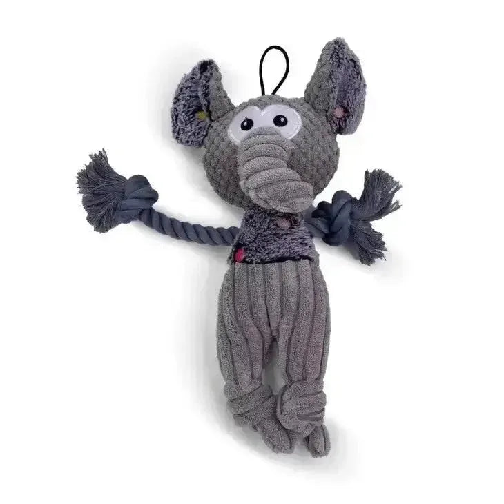 Steel Dog Polka Dot Pals Plush Dog Toy with Knotted Rope - Talis Us