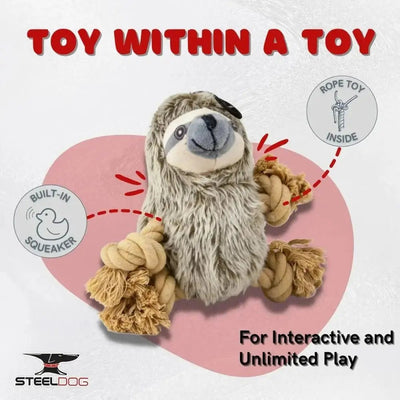 Steel Dog Roper Plush Dog Toy with Knotted Rope - Talis Us