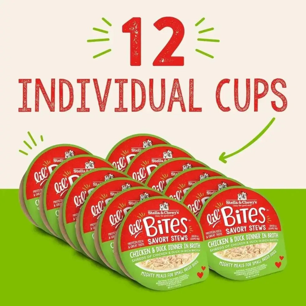 Stella & Chewy's Lil Bites Savory Stews Chicken & Duck in Broth Dog 12 / 2.7 oz - Talis Us