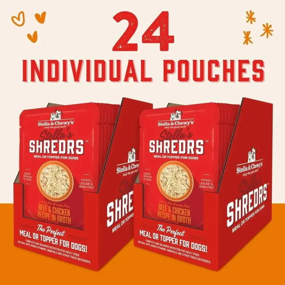 Stella & Chewy's Stella's Shredders Beef & Chicken in Broth Dog 24 / 2.8 oz - Talis Us