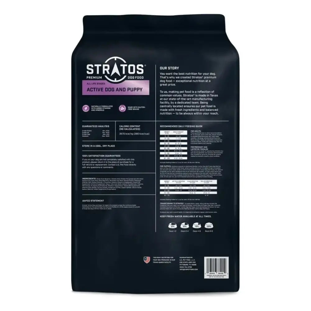 Stratos Active Dog & Puppy Dry Dog Food 30 lb - Talis Us