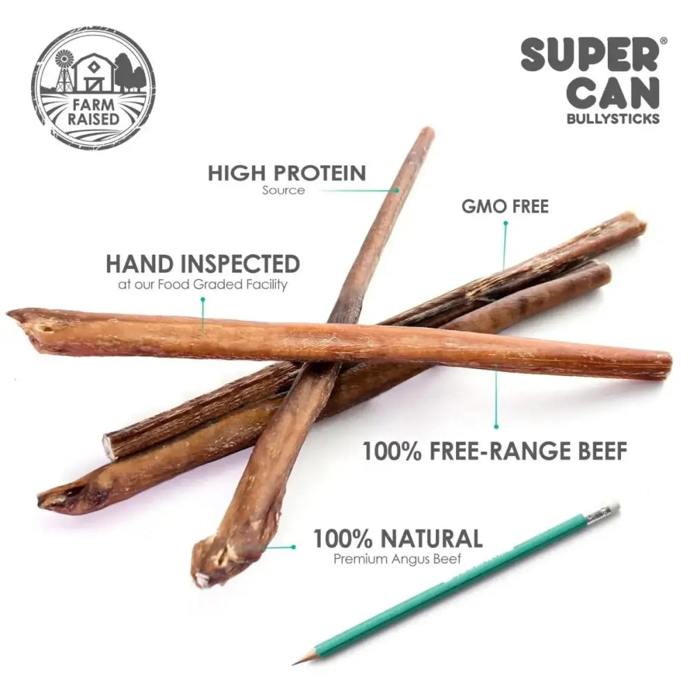 Supercan 12 inch Standard Odor Free Bully Sticks Case of 50 - Talis Us