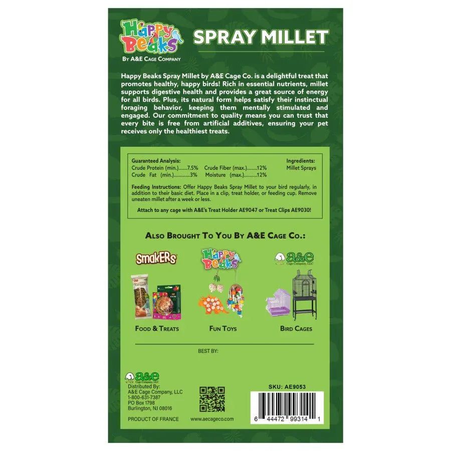 A & E Cages Happy Beaks Spray Millet Bird Treat - Talis Us