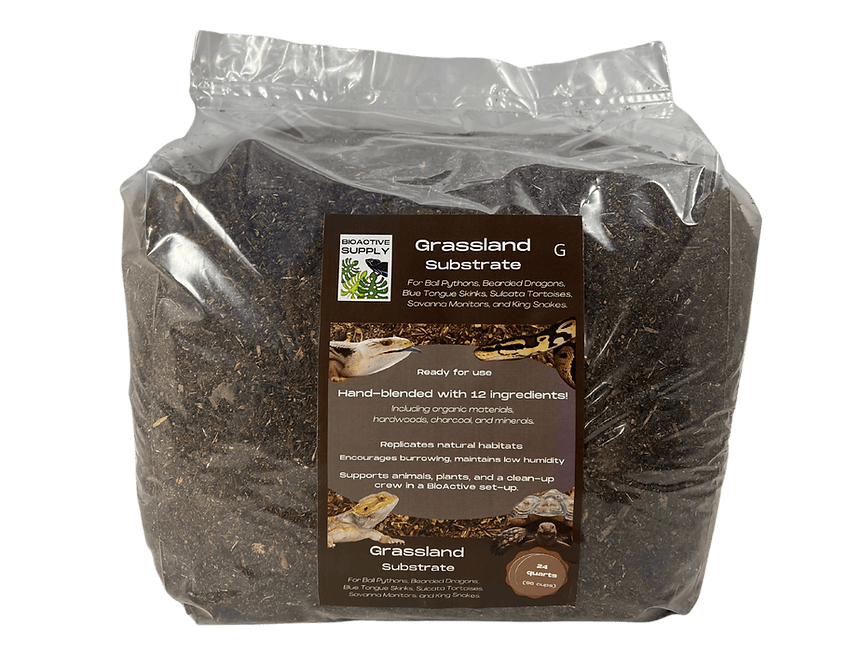Bag of Premium Grassland Substrate for reptiles, 6 Qt size.