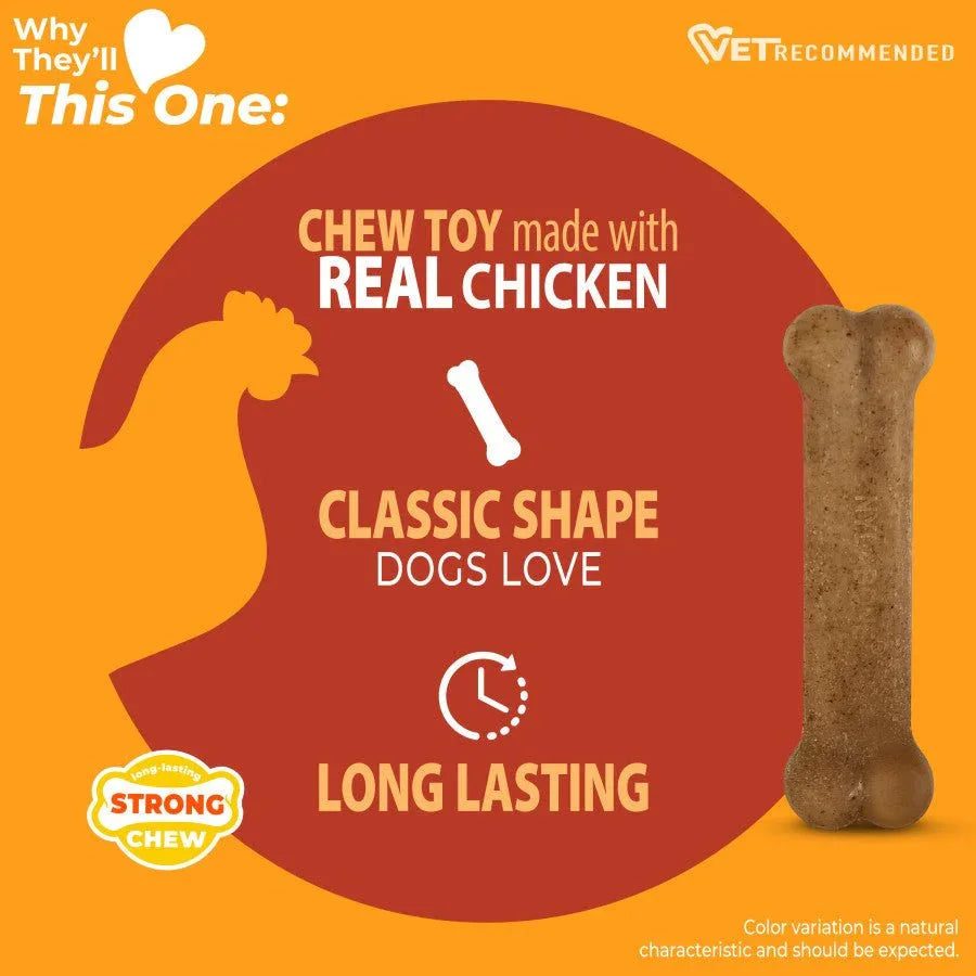 Nylabone Strong Chew Original Bone Real Chicken Dog Chew Toy - Talis Us