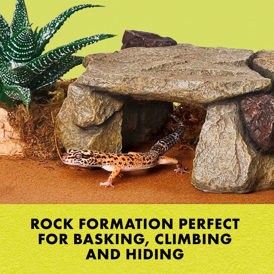 Zilla Shale Rock Den provides a safe, naturalistic hideout for reptiles.