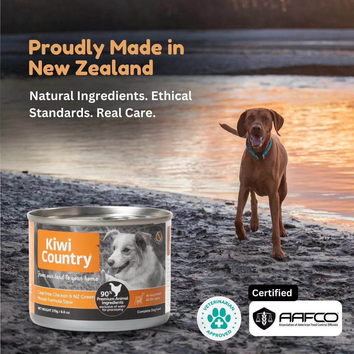 Kiwi Country Grain Free Chicken Dog Food Cans for dogs made with natural ingredients in New Zealand