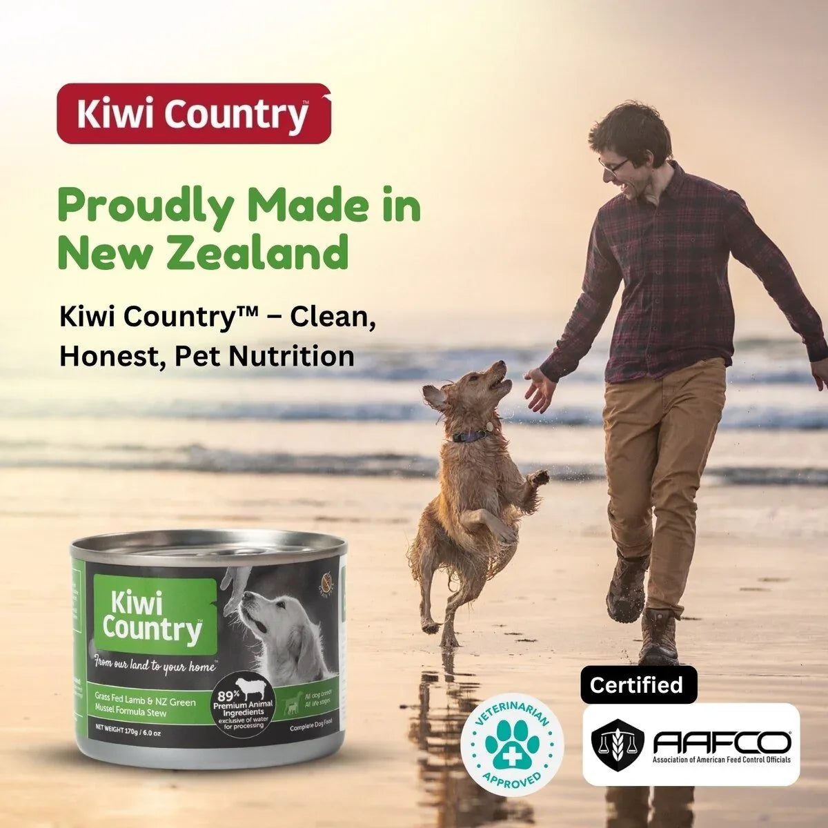 Kiwi Country Lamb & NZ Green Mussel Wet Dog Food 24ea/6 oz - Talis Us