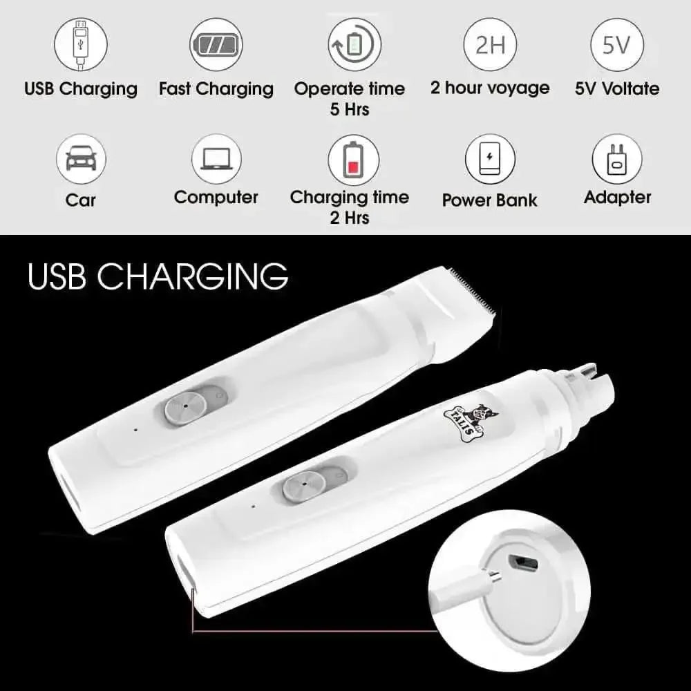 Talis Dog Nail Grinder and Electric Trimmer Hair Clippers Nail Kit for Cats, Dogs, Rabbits, Birds Talis Us