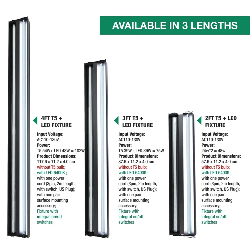 Talis-us Double Fixture with Arcadia Bulb and LED Bar HO T5 UVB Reptiles Aquarium Light Arboreal Terrarium Hood Talis Us