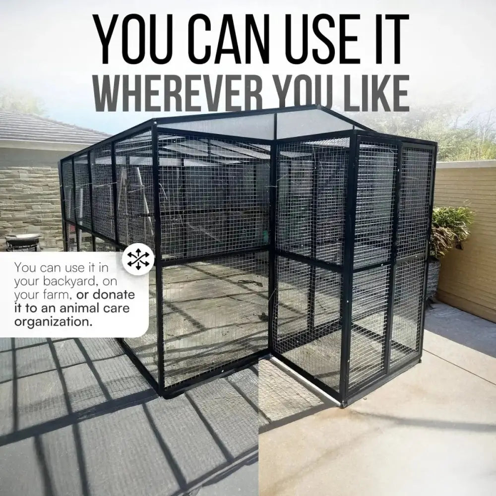 Talis - us Large Outdoor Bird Aviary Walk - In Iron Mesh Cage with Double Doors - Talis Us