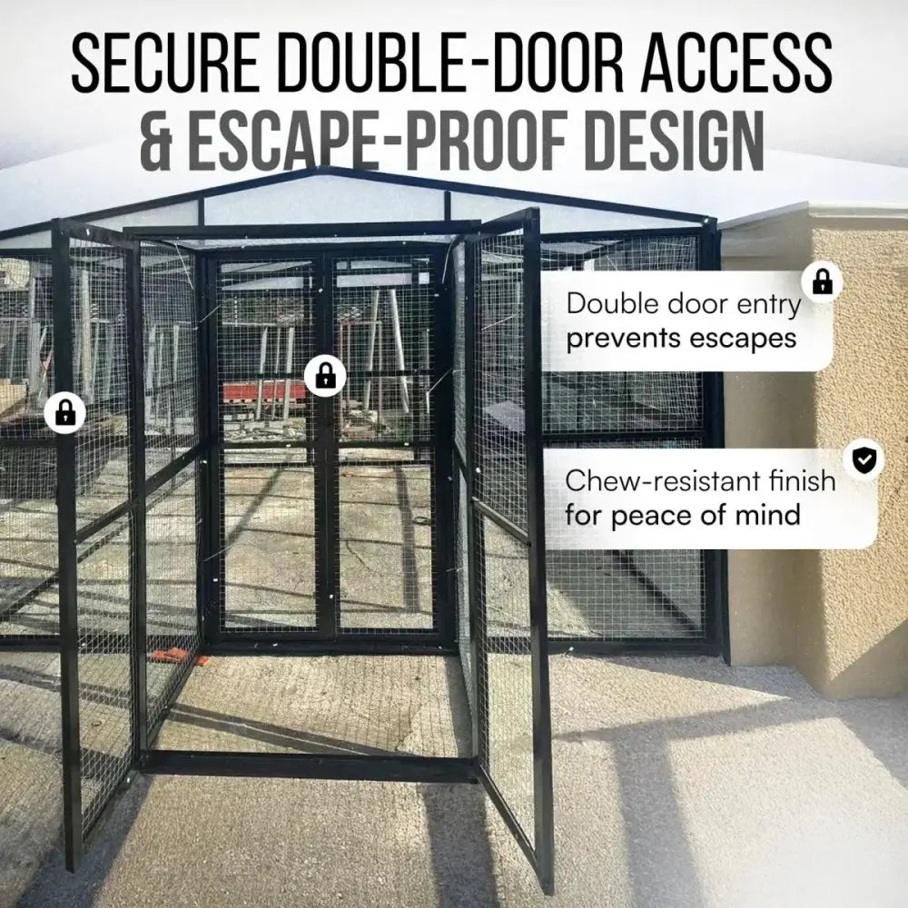 Talis - us Large Outdoor Bird Aviary Walk - In Iron Mesh Cage with Double Doors - Talis Us