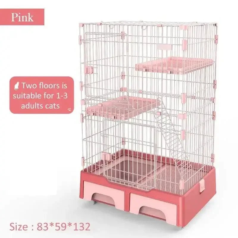 Talis Multifunctional 2 Door Large Removable Stainless Steel Wire Cat House Condo Cage with - Talis Us