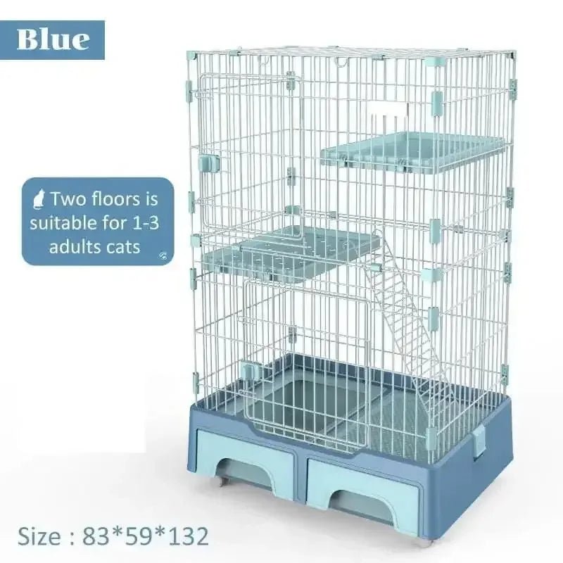 Talis Multifunctional 2 Door Large Removable Stainless Steel Wire Cat House Condo Cage with - Talis Us